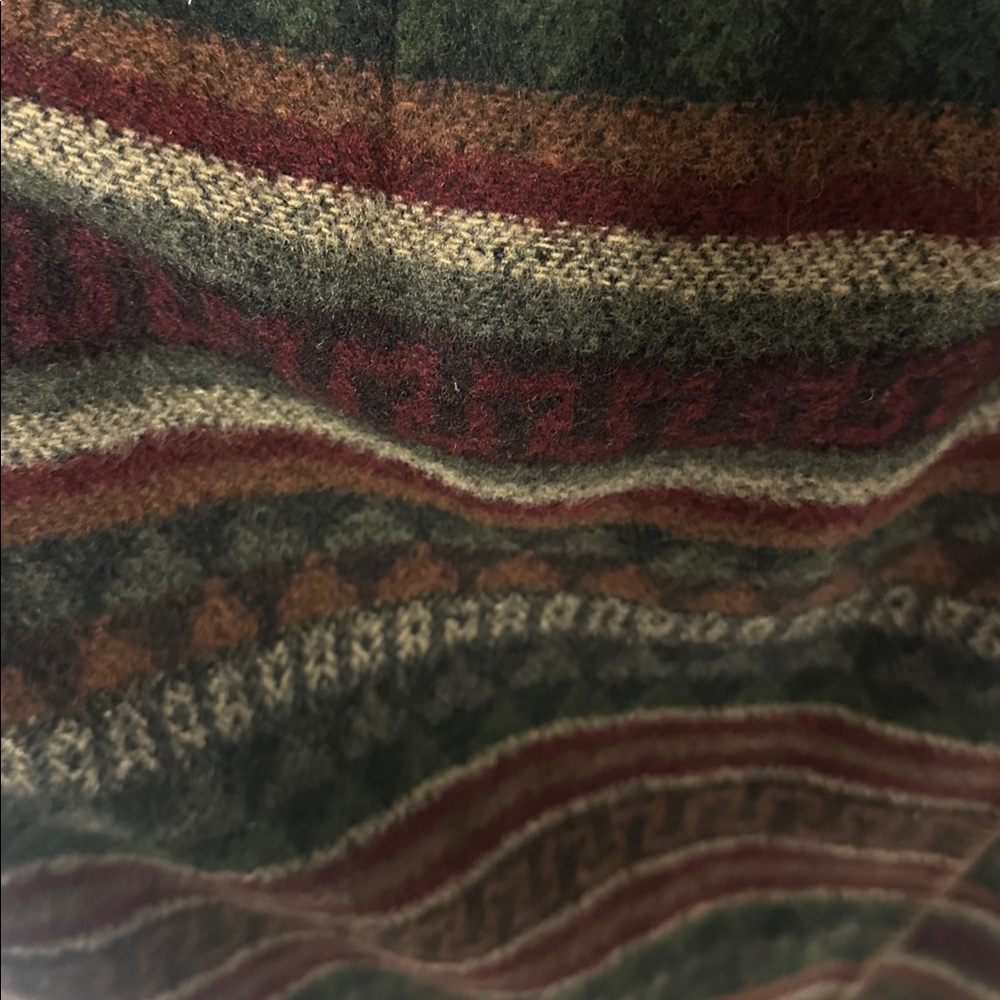 Rtw Multicolor Wool Blend Patterned Wrap Skirt - image 4